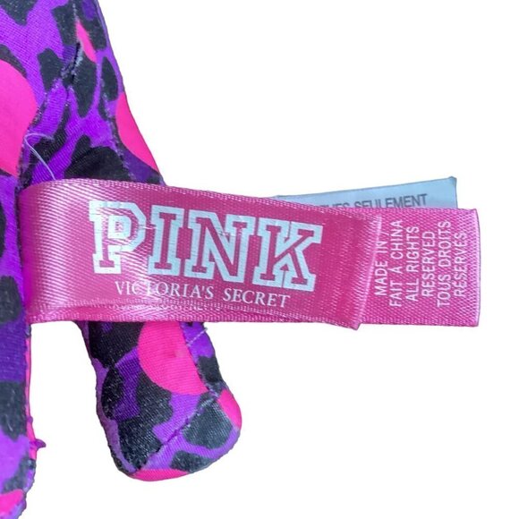 "Wild Purple" Leopard/Polka Dot Plush Dog PINK by Victoria's Secret #109P - Picture 7 of 9